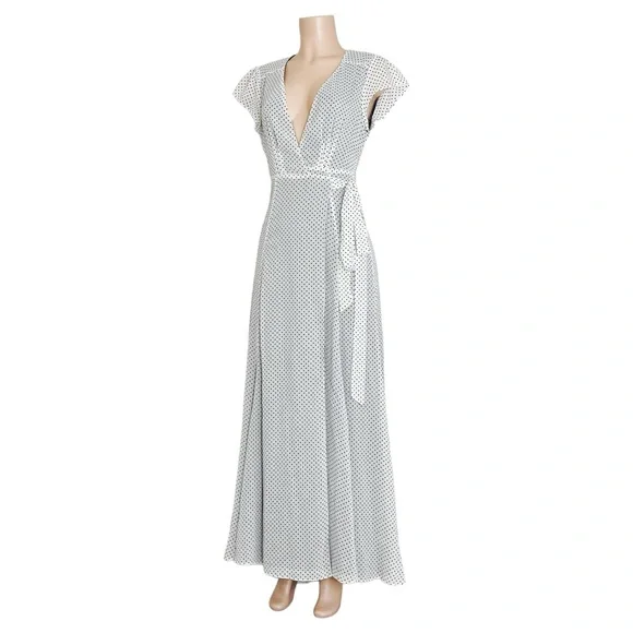 TULAROSA Sid Wrap Maxi Dress, Eggshell, SM - Picture 3 of 7